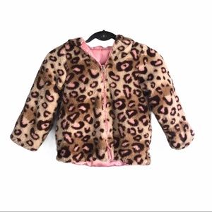 Pistachio Leopard Hooded Coat Size 5/6